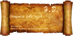 Hagara Dávid névjegykártya